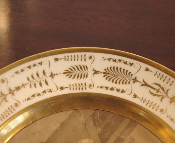 18th Century and Earlier Paris Porcelain Cabinet Plate with Sepia-Tone Scene For Sale